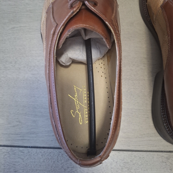Steve Harvey Ostrich Leg Brown and Tan Men\'s Shoes